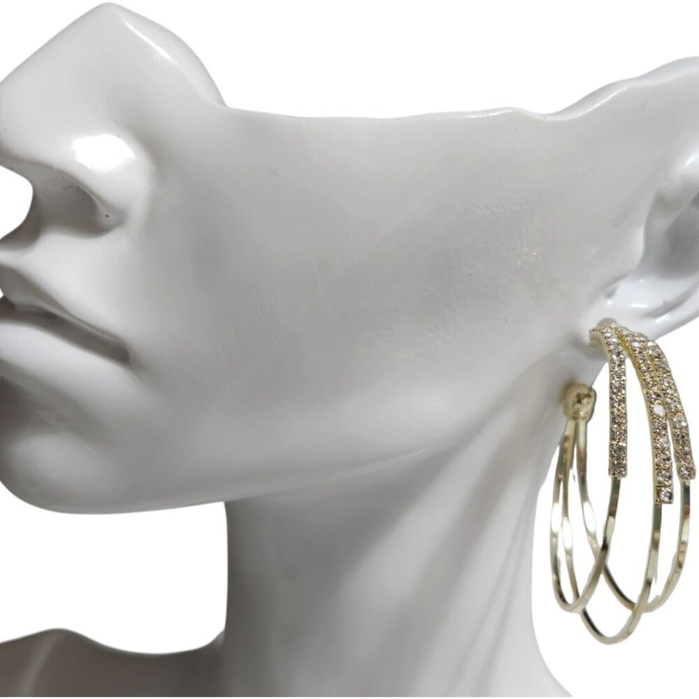 Multi-hoop silver color earrings